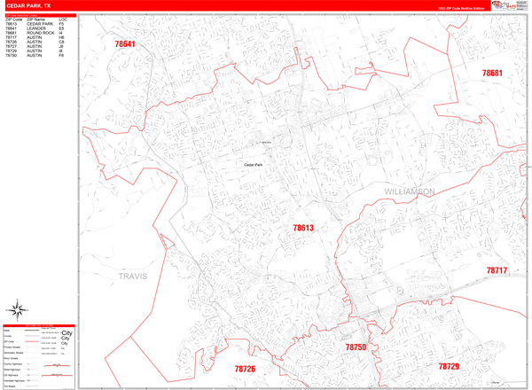 Cedar Park City Map Book Red Line Style